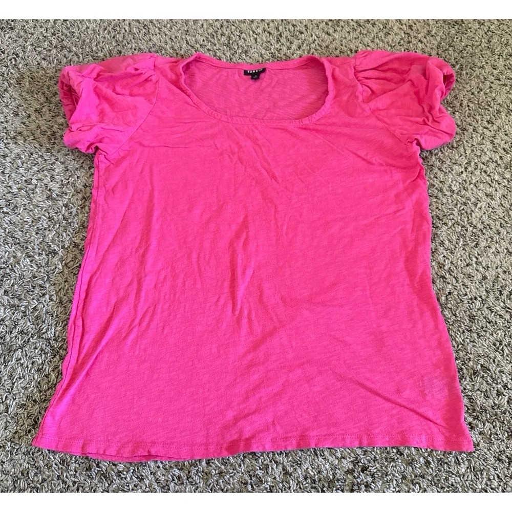 Bright Pink Puff-Sleeve Women's Top